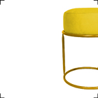 Kit 2 Puff Decorativos Para Sala Luxe Base Dourada Suede Amar