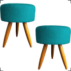 Kit 2 Puff Decorativos Para Sala, Quarto, Manicure Redondo Su