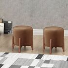 Kit 2 Puff Decorativos Recepção Redondo Eloá Corino Caramelo