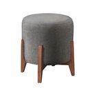 Kit 2 Puff Decorativos Recepção Redondo Eloá Veludo Cinza