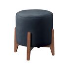 Kit 2 Puff Decorativos Redondo Eloá Luxo Veludo Azul