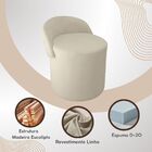 Kit 2 Puff Encosto Orgânico Linho Quarto Sala Estar Redondo B