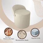 Kit 2 Puff Encosto Suede Redondo Sala Banco Orgânico Quarto R