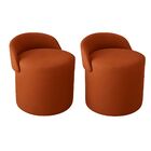 Kit 2 Puff Encosto Suede Redondo Sala Banco Orgânico Quarto T