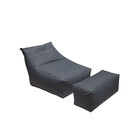 Kit 2 Puff Espreguiçadeira Chill Out Cinza