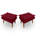 Kit 2 Puff Opala Retangular Para Sala E Quarto Suede - Jylcro