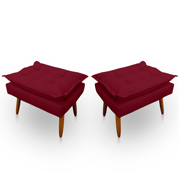 Kit 2 Puff Opala Retangular Para Sala E Quarto Suede - Jylcro