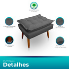 Kit 2 Puff Opala Retangular Para Sala E Quarto Suede - Jylcro