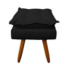 Kit 2 Puff Opala Retangular Para Sala E Quarto Suede Preto- J