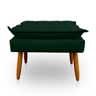 Kit 2 Puff Opala Retangular Para Sala E Quarto Suede Verde- J