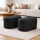 Kit 2 Puff Orgânico Curvo Feijão Sala Redondo Confortável Mod