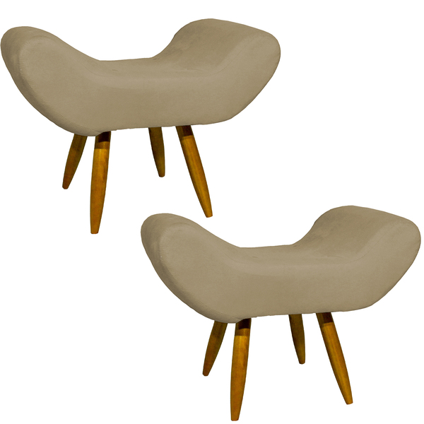 Kit 2 Puff Para Sala, Quarto E Escritório Decorativo Emilia S