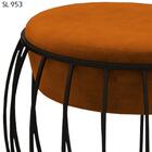 Kit 2 Puff Puf Decorativo Base Metal Wasse Veludo Moll