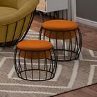 Kit 2 Puff Puf Decorativo Base Metal Wasse Veludo Moll