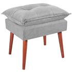 Kit 2 Puff Puf Opall Pes Palito 55x40cm Suede Cinza Claro Mpa