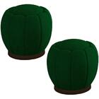 Kit 2 Puff Puf Para Sala Base Metal Chocolate Tull Veludo Peer