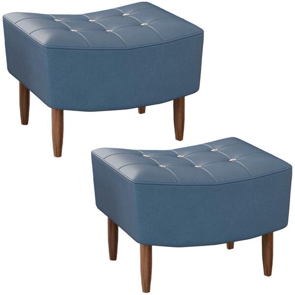 Kit 2 Puff Puf Para Sala Pes Madeira Synd Corano Peer