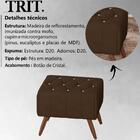 Kit 2 Puff Puf Para Sala Pes Madeira Trit Veludo Peer