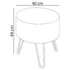 Kit 2 Puff Puf Para Sala Pes Metal Small Veludo Sl 944 Peer