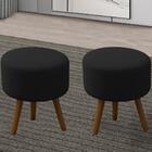 Kit 2 Puff Puf Para Sala Pes Palito Small Veludo Peer