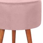 Kit 2 Puff Puf Redondo Pes Palito 44x40cm Suede Marrom Claro