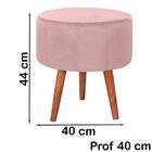 Kit 2 Puff Puf Redondo Pes Palito 44x40cm Suede Marrom Claro