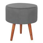 Kit 2 Puff Puf Redondo Pes Palito 44x40cm Suede Marrom Claro