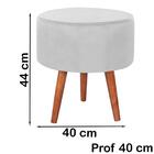 Kit 2 Puff Puf Redondo Pes Palito 44x40cm Suede Marrom Claro