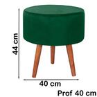 Kit 2 Puff Puf Redondo Pes Palito 44x40cm Suede Marrom Claro