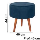 Kit 2 Puff Puf Redondo Pes Palito 44x40cm Suede Marrom Claro