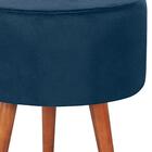 Kit 2 Puff Puf Redondo Pes Palito 44x40cm Suede Marrom Claro