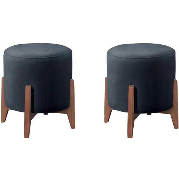 Kit 2 Puff Puf Sala Lhor Veludo Rm