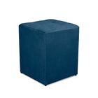 Kit 2 Puff Quadrado Decorativo Suede Azul Marinho