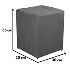 Kit 2 Puff Quadrado Decorativo Suede Cinza Escuro