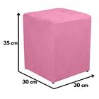 Kit 2 Puff Quadrado Decorativo Suede Rosê