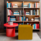 Kit 2 Puff Quadrado Para Sala E Quarto Suede Amarelo - Jylcrom