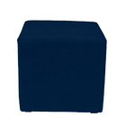 Kit 2 Puff Quadrado Para Sala E Quarto Suede - Jylcrom - Azul