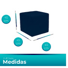 Kit 2 Puff Quadrado Para Sala E Quarto Suede - Jylcrom - Azul