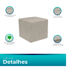 Kit 2 Puff Quadrado Para Sala E Quarto Suede - Jylcrom - Bege