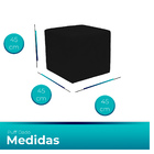 Kit 2 Puff Quadrado Para Sala E Quarto Suede - Jylcrom - Preto