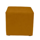 Kit 2 Puff Quadrado Para Sala E Quarto Suede Mostarda  - Jylc