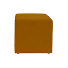 Kit 2 Puff Quadrado Para Sala E Quarto Suede Mostarda  - Jylc