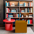 Kit 2 Puff Quadrado Para Sala E Quarto Suede Mostarda  - Jylc