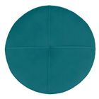 Kit 2 Puff Redondo Com Babado Para Sala E Quarto Veludo Azul