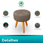 Kit 2 Puff Redondo Com Babado Para Sala E Quarto Veludo Capuc