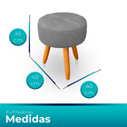 Kit 2 Puff Redondo Com Babado Para Sala E Quarto Veludo - Jyl