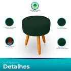 Kit 2 Puff Redondo Com Babado Para Sala E Quarto Veludo - Jyl