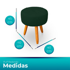 Kit 2 Puff Redondo Com Babado Para Sala E Quarto Veludo - Jyl