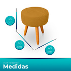 Kit 2 Puff Redondo Com Babado Para Sala E Quarto Veludo - Jyl