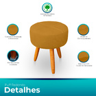 Kit 2 Puff Redondo Com Babado Para Sala E Quarto Veludo - Jyl